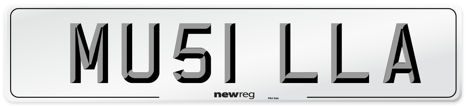 MU51 LLA Number Plate from New Reg